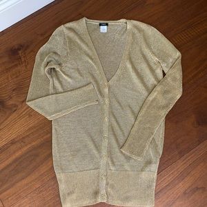 J Crew Metallic Gold Cardigan
